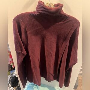 ALL SAINTS 100% MERINO BURGUNDY SWEATER Size LARGE